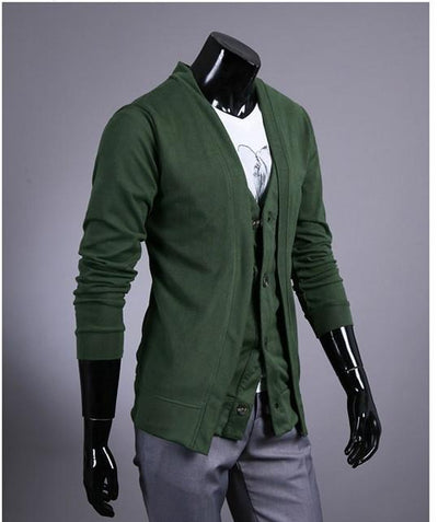 Men's Cardigan With Matching Vest - TrendSettingFashions