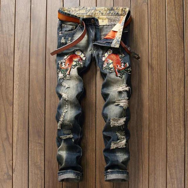 Men's Eye Of The Tiger Jeans - TrendSettingFashions