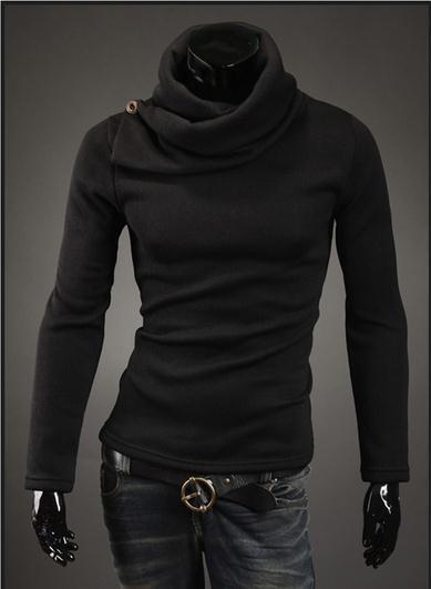 Men's High Collar Button Sweater - TrendSettingFashions