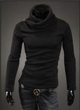 Men's High Collar Button Sweater - TrendSettingFashions