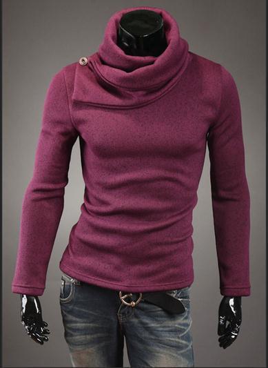 Men's High Collar Button Sweater - TrendSettingFashions