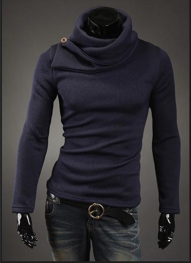 Men's High Collar Button Sweater - TrendSettingFashions