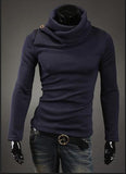 Men's High Collar Button Sweater - TrendSettingFashions