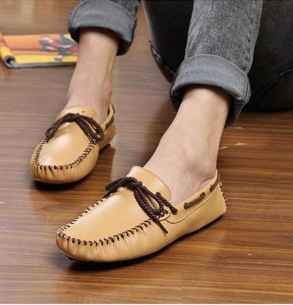 Men's Cowhide Driving Moccasins Slip On Loafers - TrendSettingFashions 