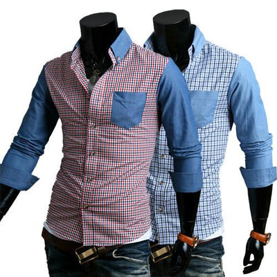 Men's Fashion Lattice Dress Shirt - TrendSettingFashions
