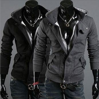 Men's Full Zip Hoodie With Button Collar - TrendSettingFashions