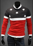 Men's Round Collar Star Sweater - TrendSettingFashions