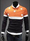 Men's Round Collar Star Sweater - TrendSettingFashions