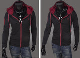 Men's Full Zip Jacket Hoodie 2 Tone with Colored Hoodie - TrendSettingFashions