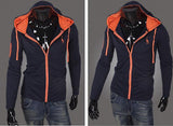 Men's Full Zip Jacket Hoodie 2 Tone with Colored Hoodie - TrendSettingFashions