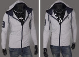 Men's Full Zip Jacket Hoodie 2 Tone with Colored Hoodie - TrendSettingFashions