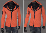 Men's Full Zip Jacket Hoodie 2 Tone with Colored Hoodie - TrendSettingFashions