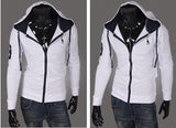 Men's Full Zip Jacket Hoodie 2 Tone with Colored Hoodie - TrendSettingFashions