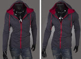 Men's Full Zip Jacket Hoodie 2 Tone with Colored Hoodie - TrendSettingFashions