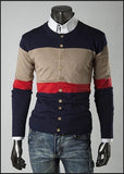 Men's 3 Tone Button Up Sweater - TrendSettingFashions 