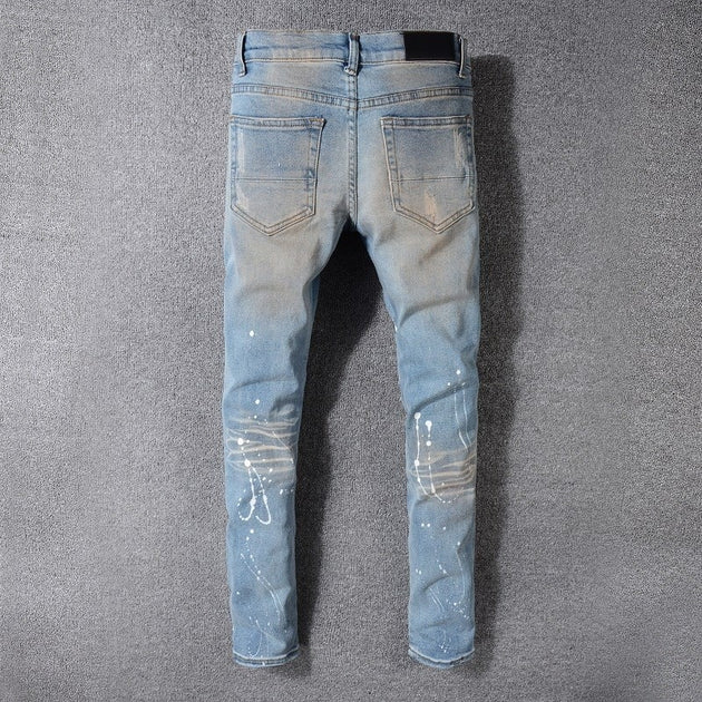 Men's Denim Ripped Washed Old Damage Jeans - TrendSettingFashions
