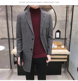 Men's Casual Plaid Wool Coat Up To 2XL - TrendSettingFashions