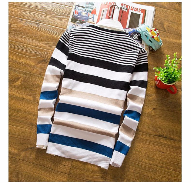 Men's V-Neck Long Sleeved Sweater - TrendSettingFashions