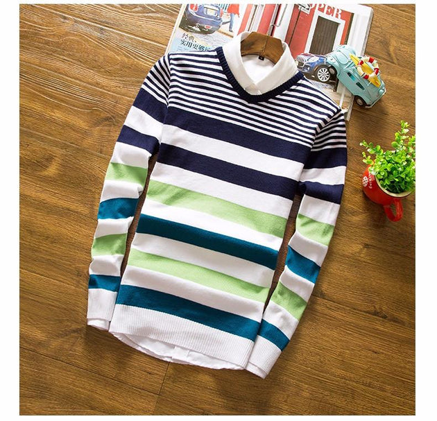 Men's V-Neck Long Sleeved Sweater - TrendSettingFashions