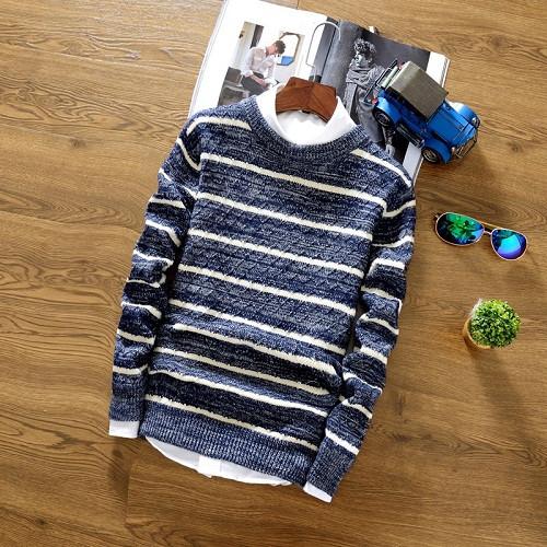 Men's Fashion Stripe Sweater - TrendSettingFashions 