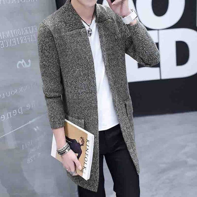 Men's Long Cardigan Sweater Up To 2XL - TrendSettingFashions