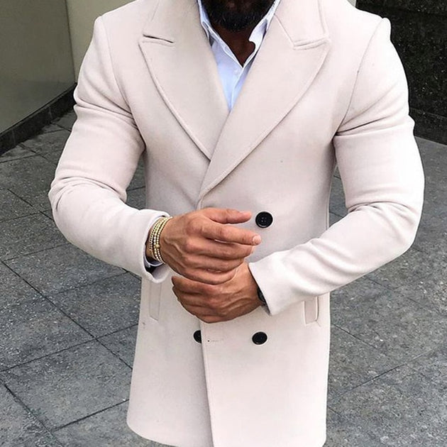 Men's Fashion Turn-down Collar Pea Coat Up To 3XL - TrendSettingFashions