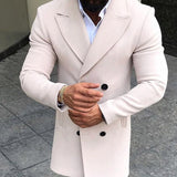 Men's Fashion Turn-down Collar Pea Coat Up To 3XL - TrendSettingFashions