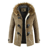 Men's Hooded Fur Collar Jacket Up To 3XL - TrendSettingFashions