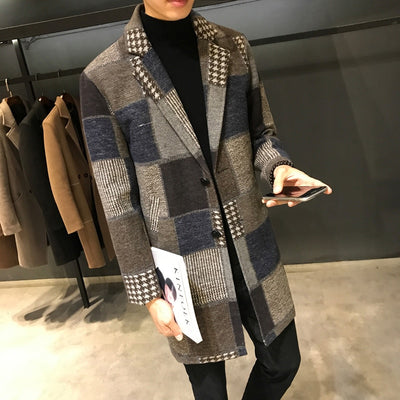 Men's Long Fashion Pea Coat Up To 3XL - TrendSettingFashions