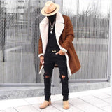 Men's Winter Long Wool Coat Up To 3XL - TrendSettingFashions