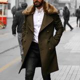 Men's Fur Collar Overcoat Up To 4XL - TrendSettingFashions