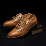 Men's British Brogue Carved Oxfords - TrendSettingFashions