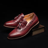 Men's British Brogue Carved Oxfords - TrendSettingFashions