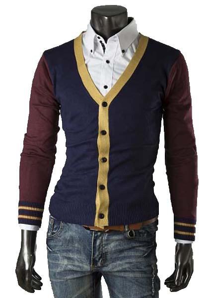 Men's Patchwork Cardigan - TrendSettingFashions