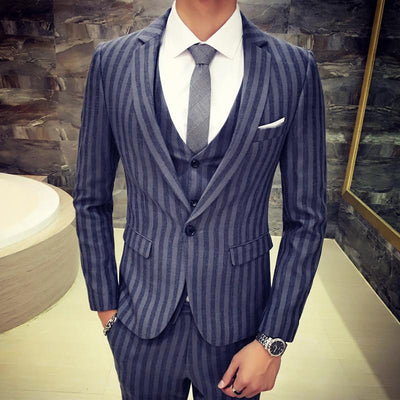 Men's 3 Piece Suit In 2 Colors Up To Size 2XL - TrendSettingFashions