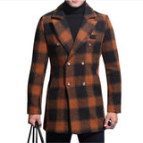 Men's Winter Fit Orange Plaid Coat Up To 3XL - TrendSettingFashions