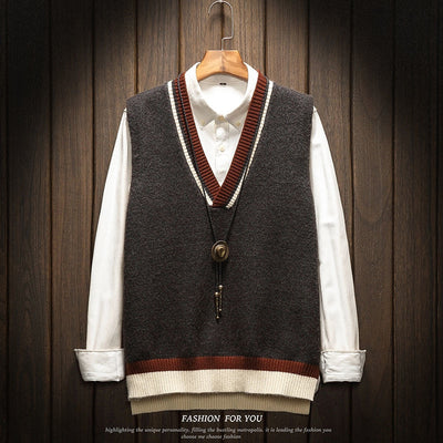 Men's Fashion Casual V-neck Sweater Up To 5XL - TrendSettingFashions