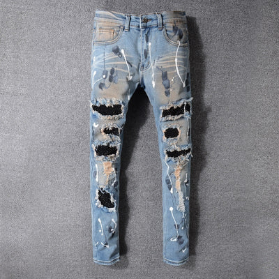 Men's Denim Ripped Washed Old Damage Jeans - TrendSettingFashions