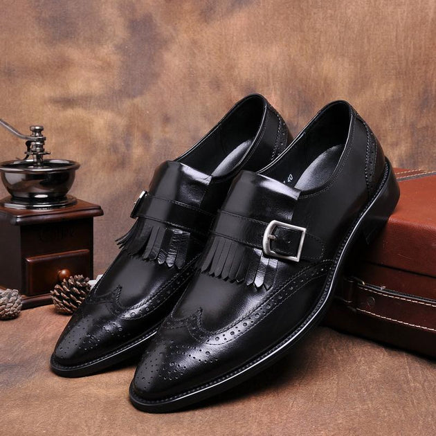 Luxury Genuine Leather Business Dress Shoes In 2 Colors - TrendSettingFashions