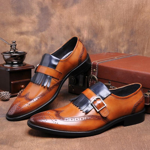 Luxury Genuine Leather Business Dress Shoes In 2 Colors - TrendSettingFashions