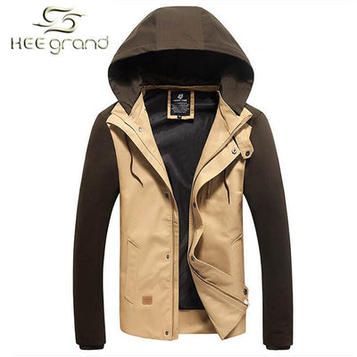 Men's Patchwork Hooded Outdoor Fashion Coat Up To 5XL - TrendSettingFashions 