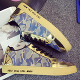 Men's Golden Camo Low Tops - TrendSettingFashions