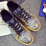 Men's Golden Camo Low Tops - TrendSettingFashions