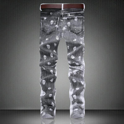 Men's Skull Pattern Jeans - TrendSettingFashions 