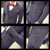 Men's 3 piece Wool Blend Suit - TrendSettingFashions