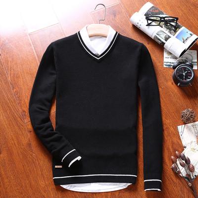 Men's V-Neck Cotton Sweater Pullover - TrendSettingFashions 