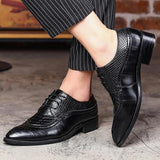 Men's Pointed British Carved Dress Shoes - TrendSettingFashions