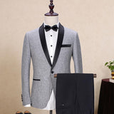 Men's 2 PC Grey Tux Up To 5XL(Jacket+Pants) - TrendSettingFashions