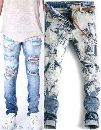 Men's Fashion Painted Designer Jeans - TrendSettingFashions 