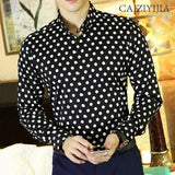Men's Casual Polka Dot Dress Shirt - TrendSettingFashions